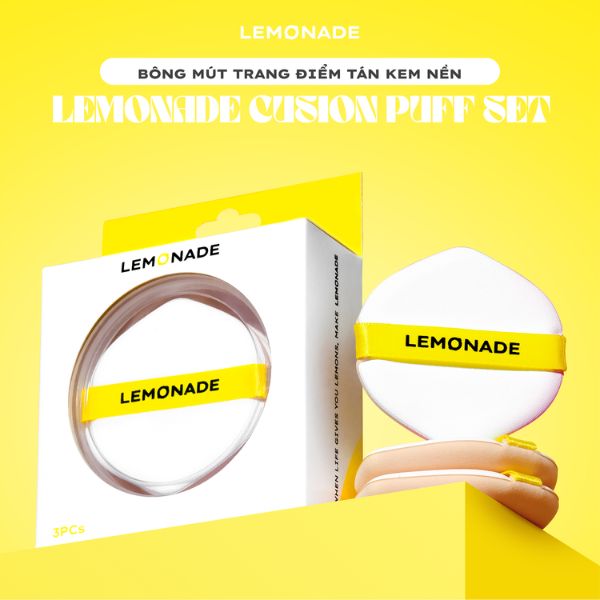 Bộ 3 Bông Phấn Lemonade Cushion Puff Set Tán Nền - 3pcs