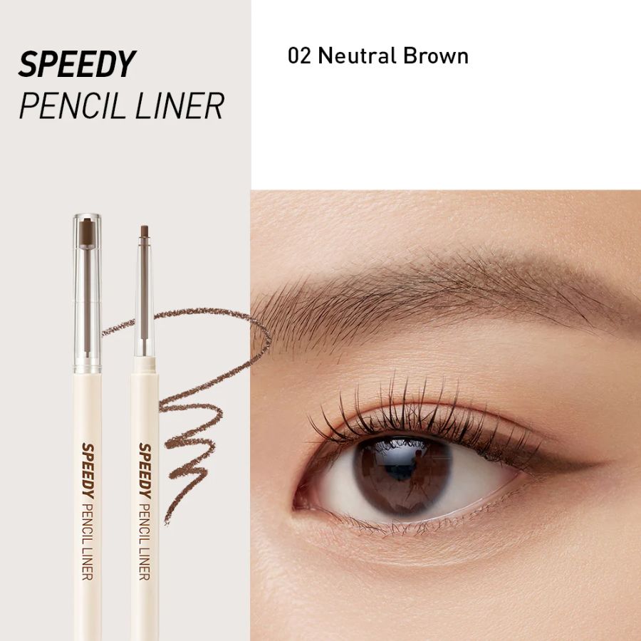 Chì Kẻ Mắt Peripera Speedy Pencil Liner - 002 Neutral Brown