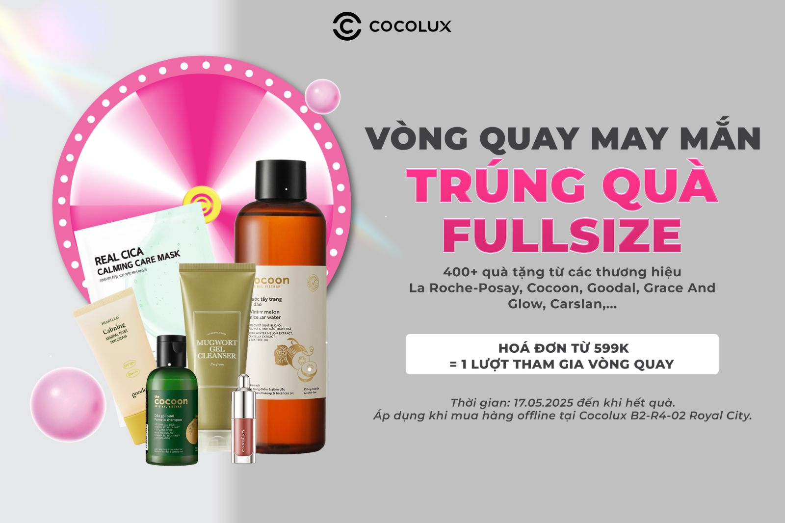 Vòng quay may mắn và livestream bốc thăm bill từ 599K