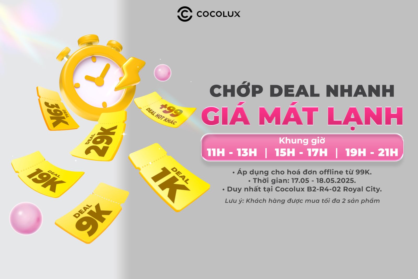 Chớp deal nhanh giá mát lạnh - Giờ vàng đồng giá 1K