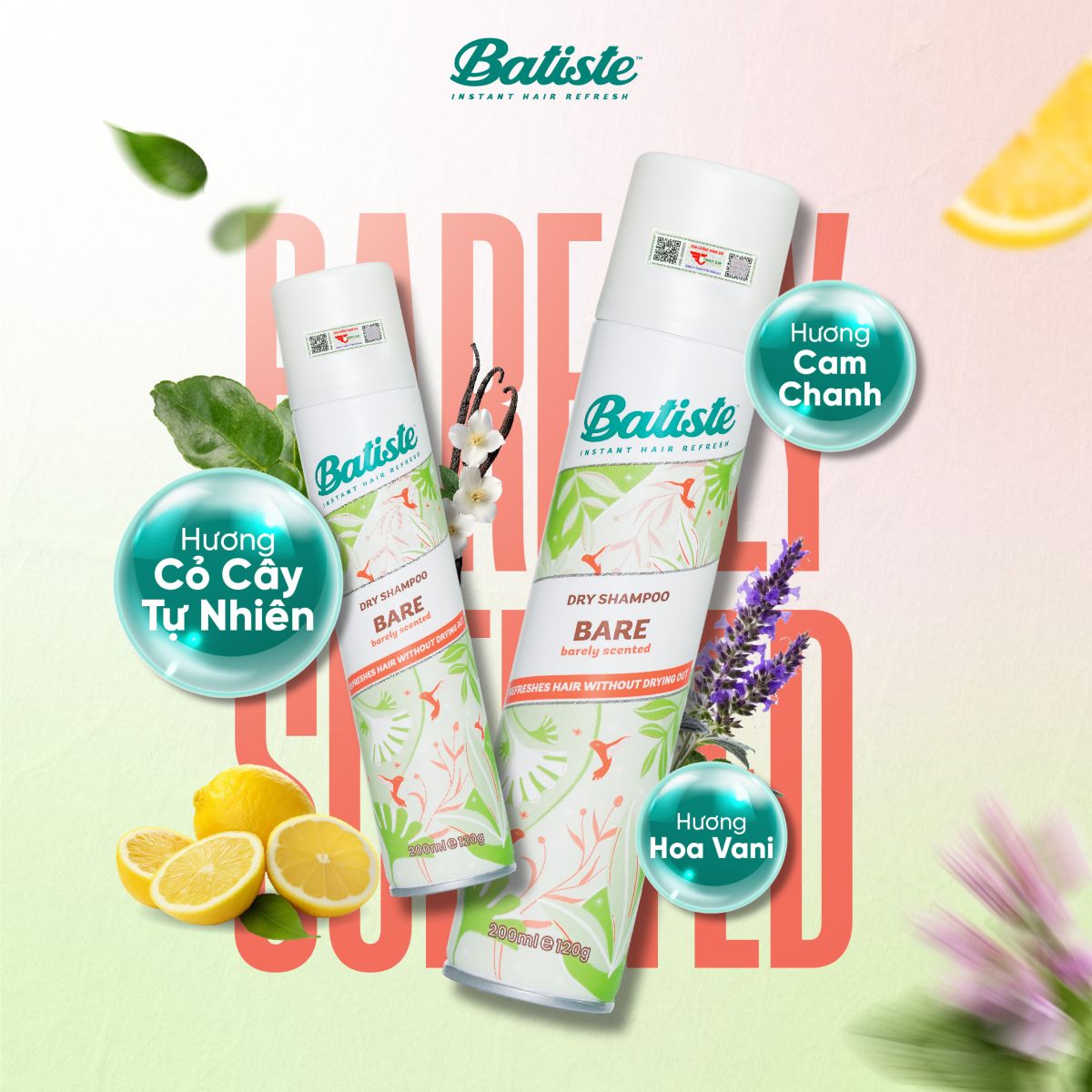 Dầu Gội Khô Batiste Hương Hoa Thiên Nhiên 200ml