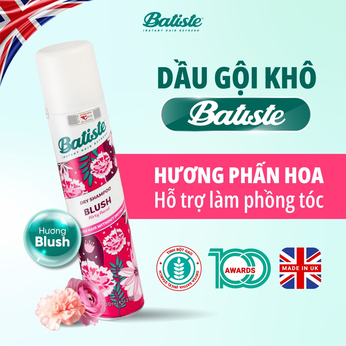 Dầu gội khô Batiste Blush 200ml