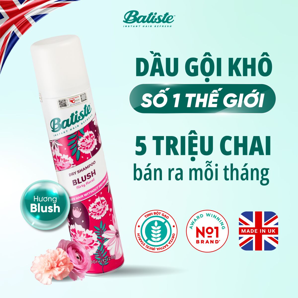 Dầu gội khô Batiste Blush 200ml
