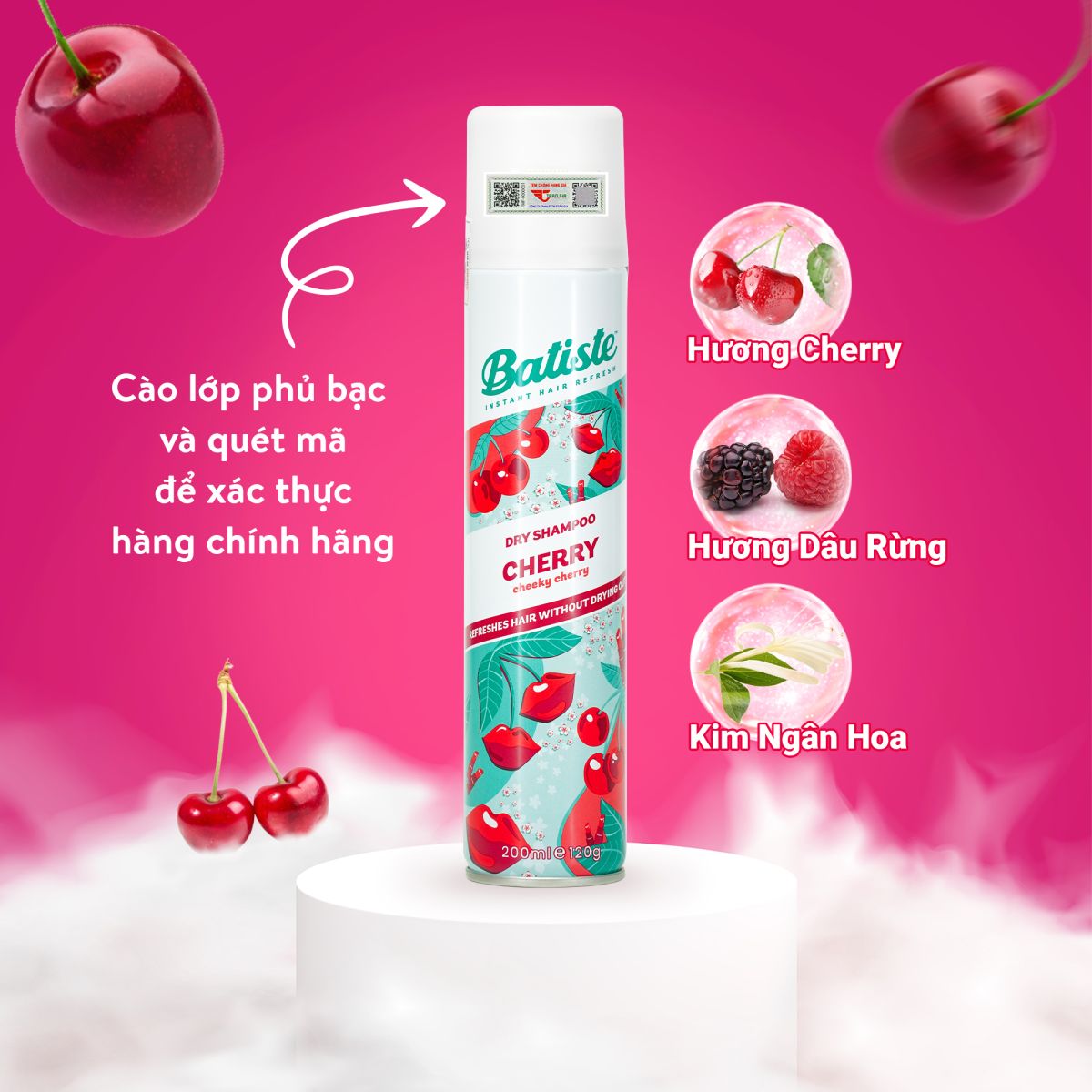 Dầu gội khô Batiste Cherry 200ml