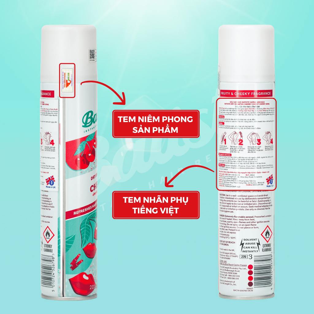 Dầu gội khô Batiste Cherry 200ml