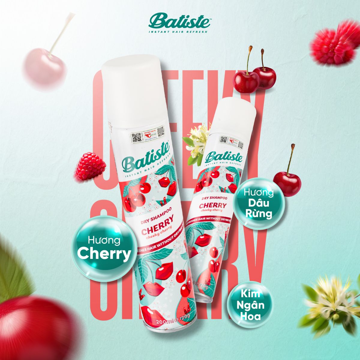 Dầu gội khô Batiste Cherry 200ml