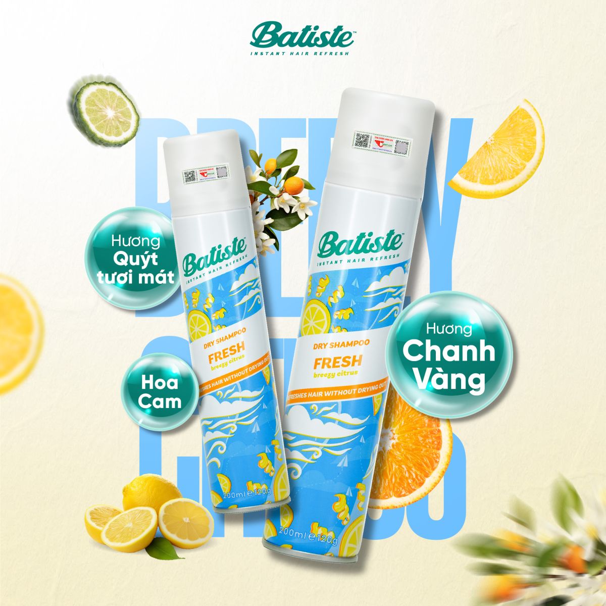 Dầu Gội Khô Batiste Fresh 200ml