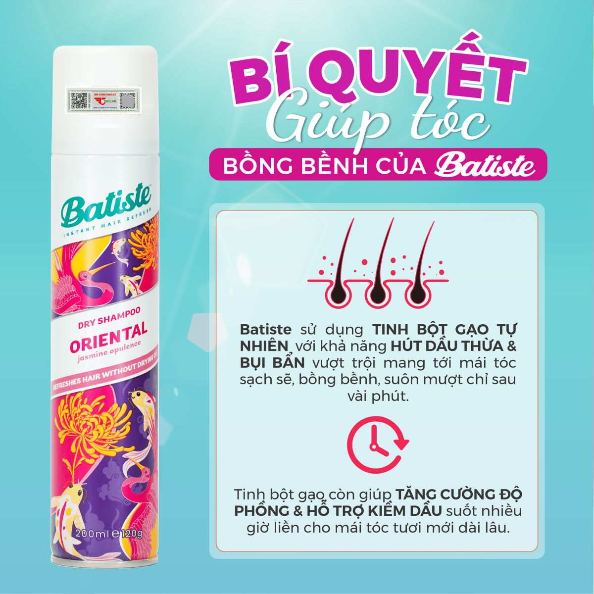 Dầu Gội Khô Batiste Hương Hoa Á Đông 200ml
