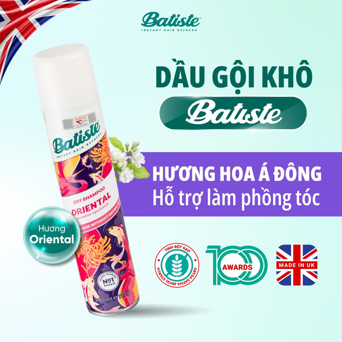 Dầu Gội Khô Batiste Hương Hoa Á Đông 200ml
