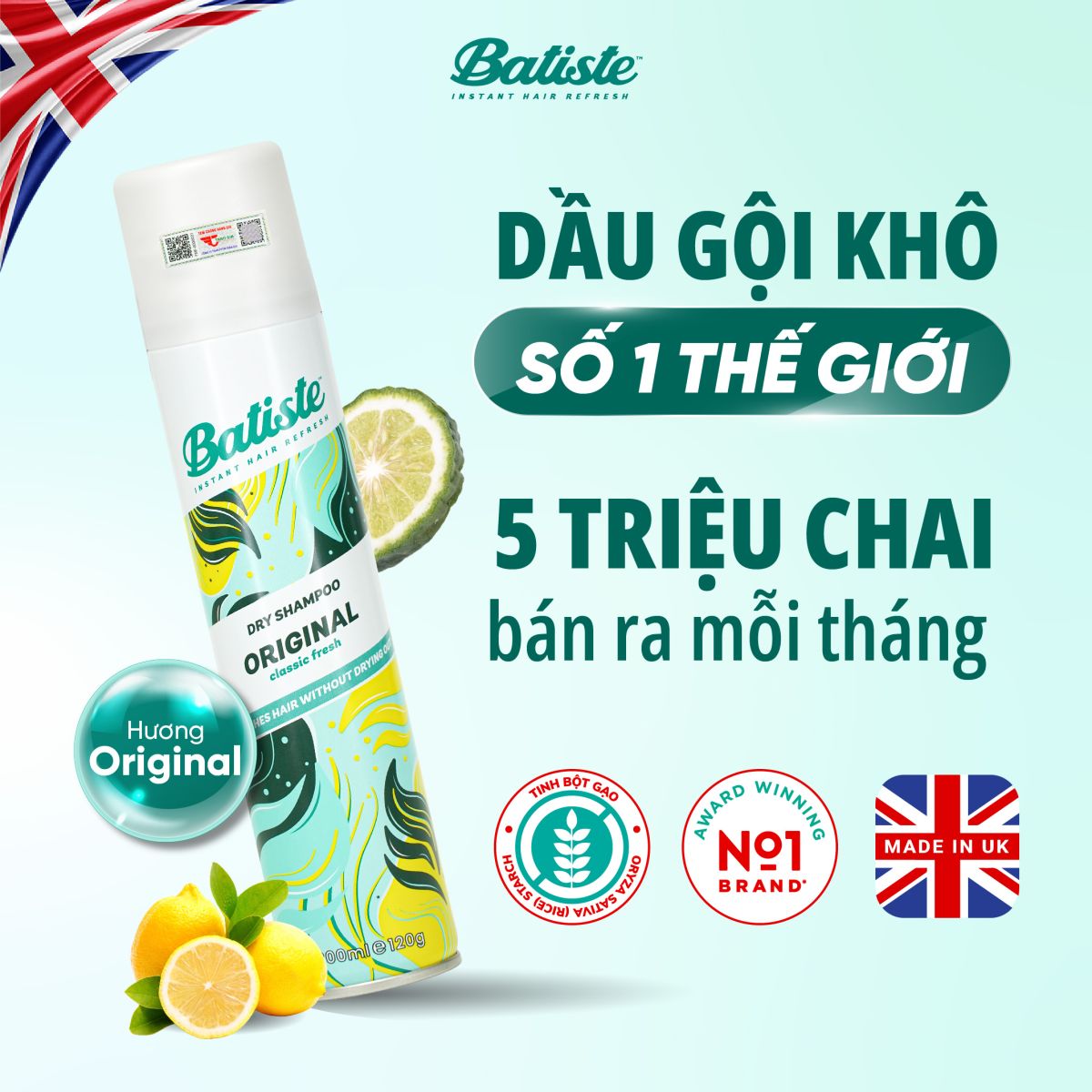 Dầu Gội Khô Batiste Original 200ml