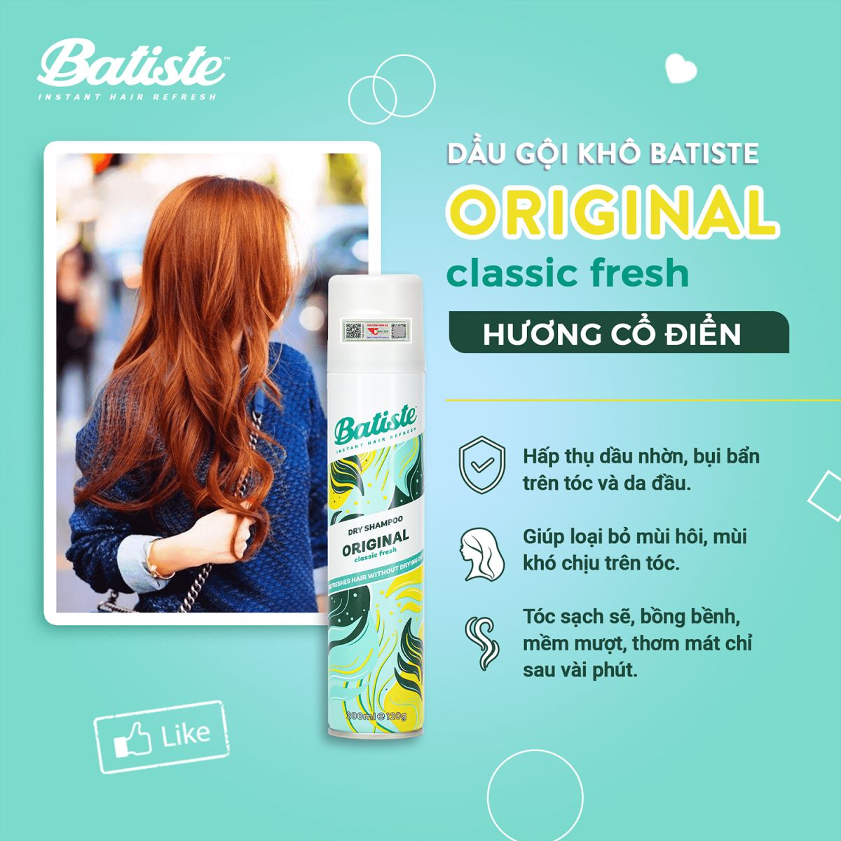 Dầu Gội Khô Batiste Original 200ml
