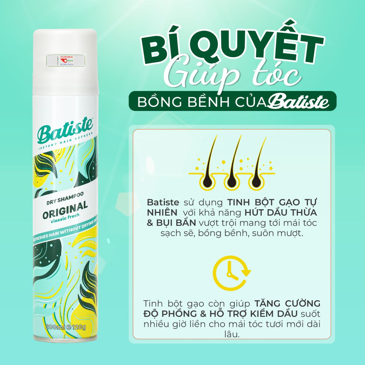 Dầu Gội Khô Batiste Original 200ml