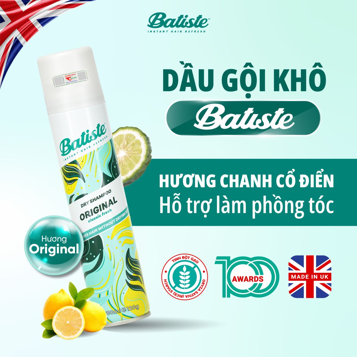 Dầu Gội Khô Batiste Original 200ml