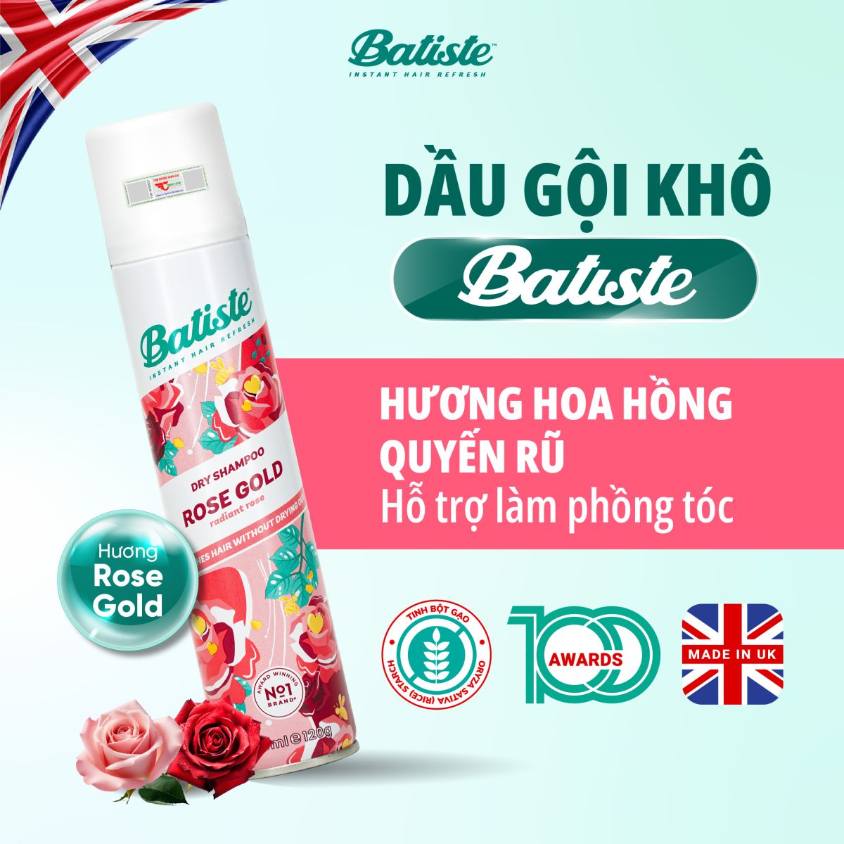 Dầu gội khô Batiste Rose Gold