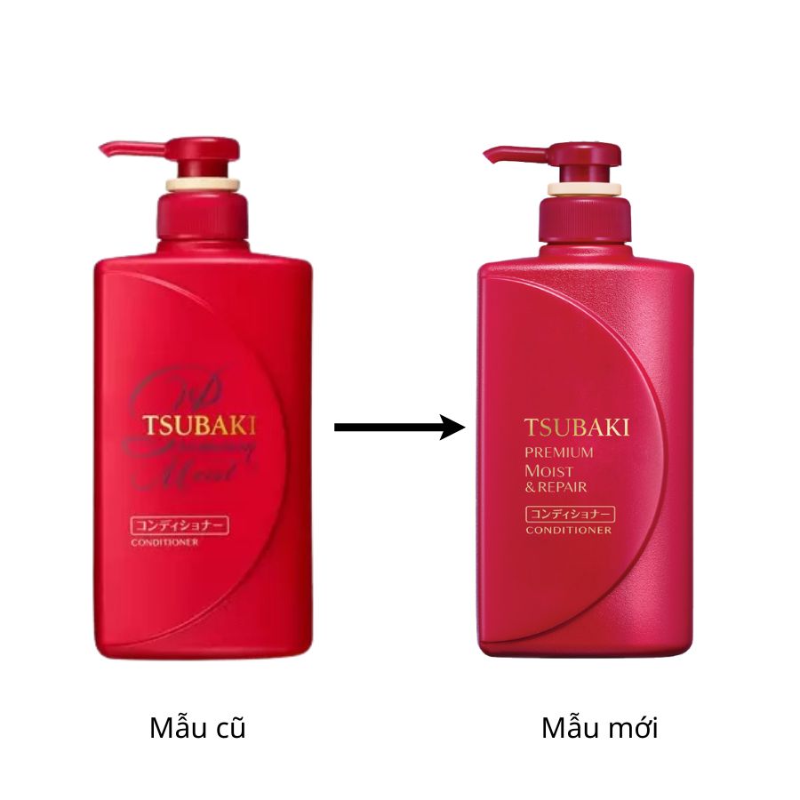 Dầu Xả Tsubaki Premium Moist Conditioner Dưỡng Tóc Bóng Mượt 490ml