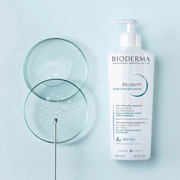 Gel Dưỡng Bioderma Atoderm Intensive Gel-Creme Cho Da Khô Nhạy Cảm, Kích Ứng 500ml