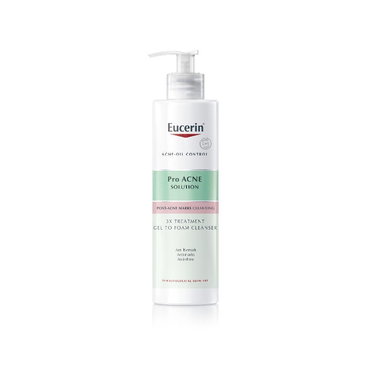 Gel Rửa Mặt Eucerin Cho Da Mụn Pro Acne Solution 3X Treatment Gel To Foam Cleanser 400ml