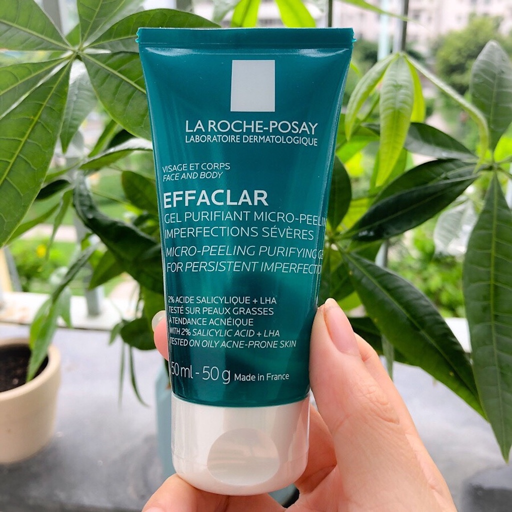 Gel Rửa Mặt La Roche-Posay Effaclar Gel Purifying Micro-Peeling Giảm Mụn Cho Mặt, Toàn Thân 50ml