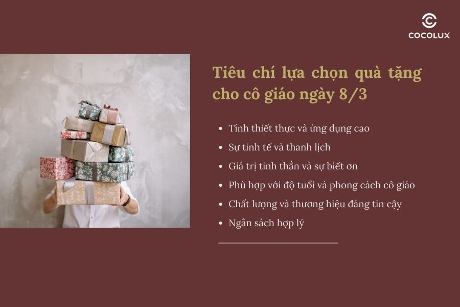 Một số tiêu chí cần cân nhắc khi chọn quà 8/3 cho cô giáo
