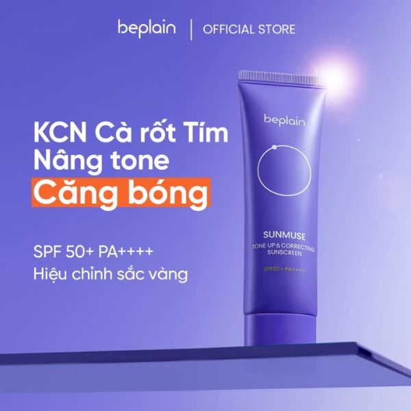 Kem Chống Nắng Beplain Sunmuse Tone Up & Correcting Sunscreen SPF50+ PA++++ 50ml (Tím)