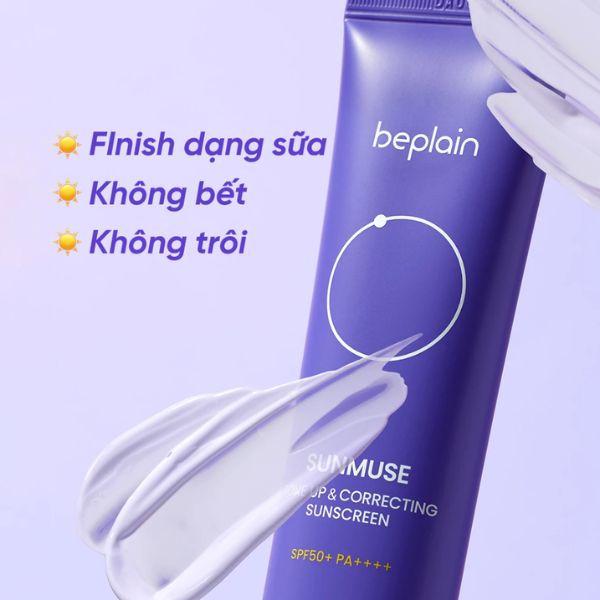 Kem Chống Nắng Beplain Sunmuse Tone Up & Correcting Sunscreen SPF50+ PA++++ 50ml (Tím)