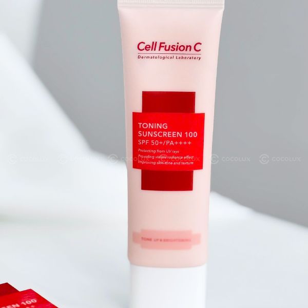 Kem Chống Nắng Cell Fusion C Toning Sunscreen 100 Nâng Tông 50ml - Hồng