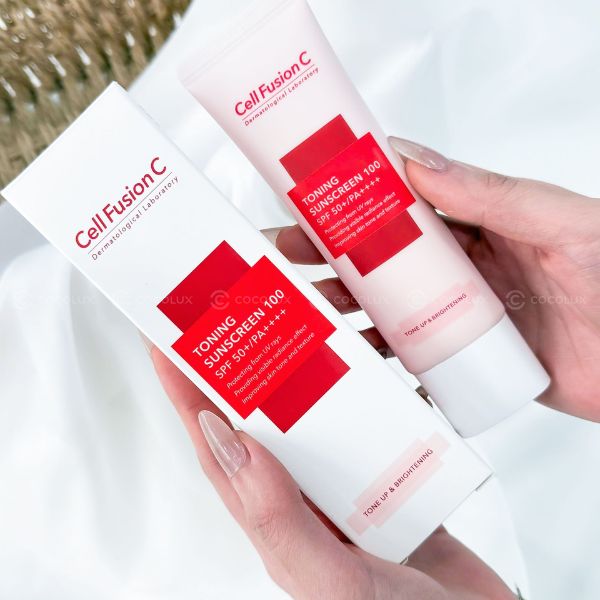 Kem Chống Nắng Cell Fusion C Toning Sunscreen 100 Nâng Tông 50ml - Hồng