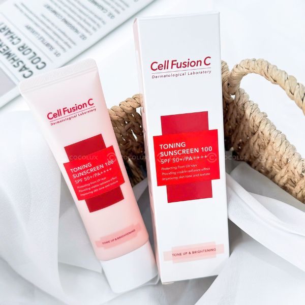 Kem Chống Nắng Cell Fusion C Toning Sunscreen 100 Nâng Tông 50ml - Hồng