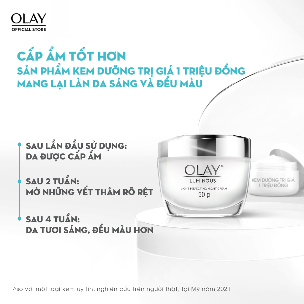 Kem Dưỡng Olay Luminous Light Perfecting Ban Đêm Dưỡng Sáng Da 50g