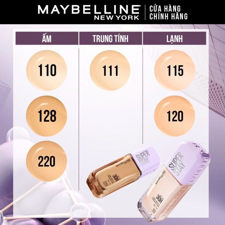 Kem Nền Maybelline Superstay Up To 30H Lumi-Matte SPF16 PA+++ Bắt Sáng Che Phủ Siêu Nhẹ 35ml - Màu 115