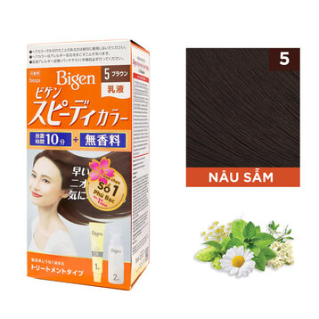 Kem Nhuộm Tóc Phủ Bạc Bigen Speedy Color Milky Màu Nâu Sẫm 80g