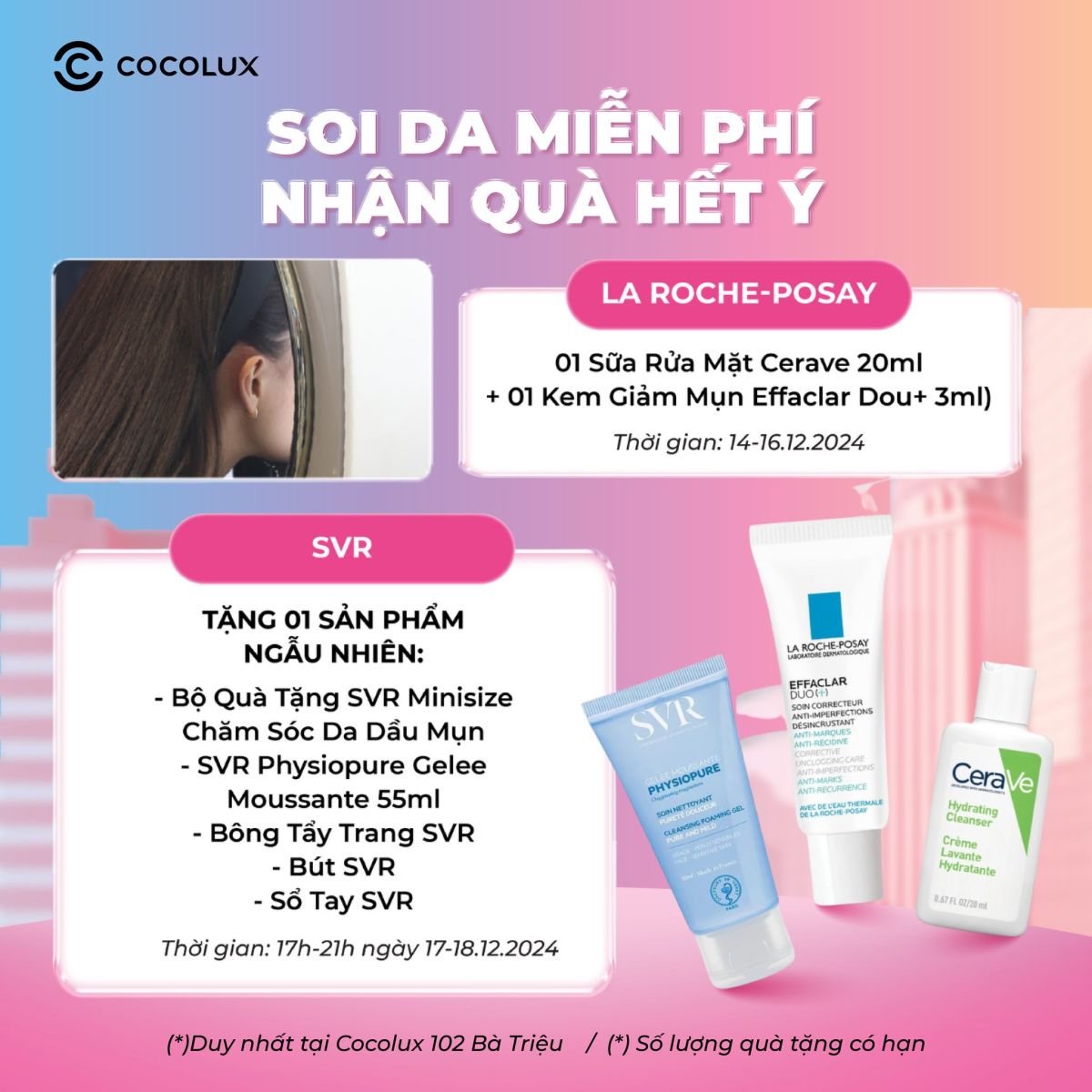 Chương trình soi da và tặng quà đến từ thương hiệu La Roche-Posay và SVR