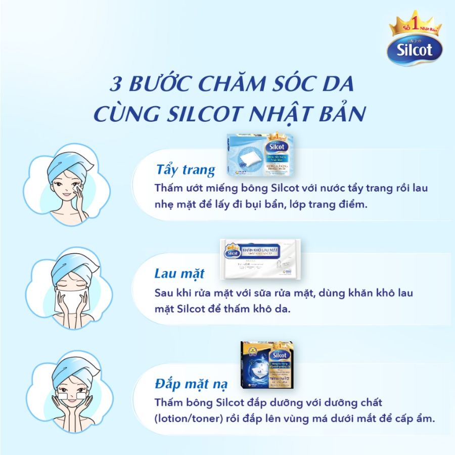 Khăn Khô Lau Mặt Silcot - 40 Miếng