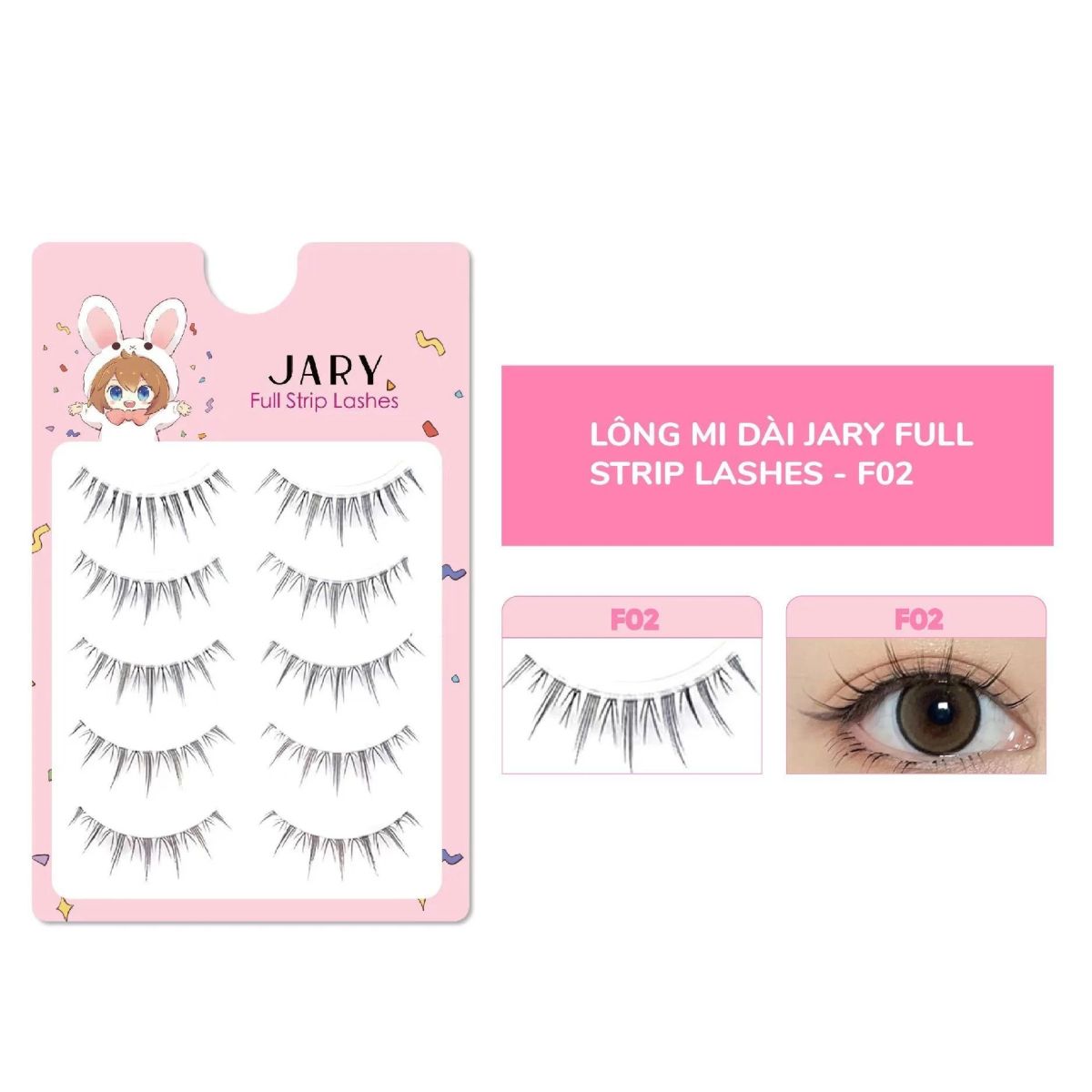 Lông Mi Giả Jary Full Strip Lashes - F02