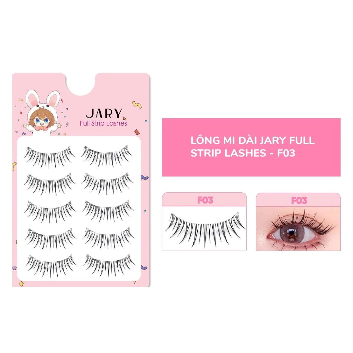 Lông Mi Giả Jary Full Strip Lashes - F03