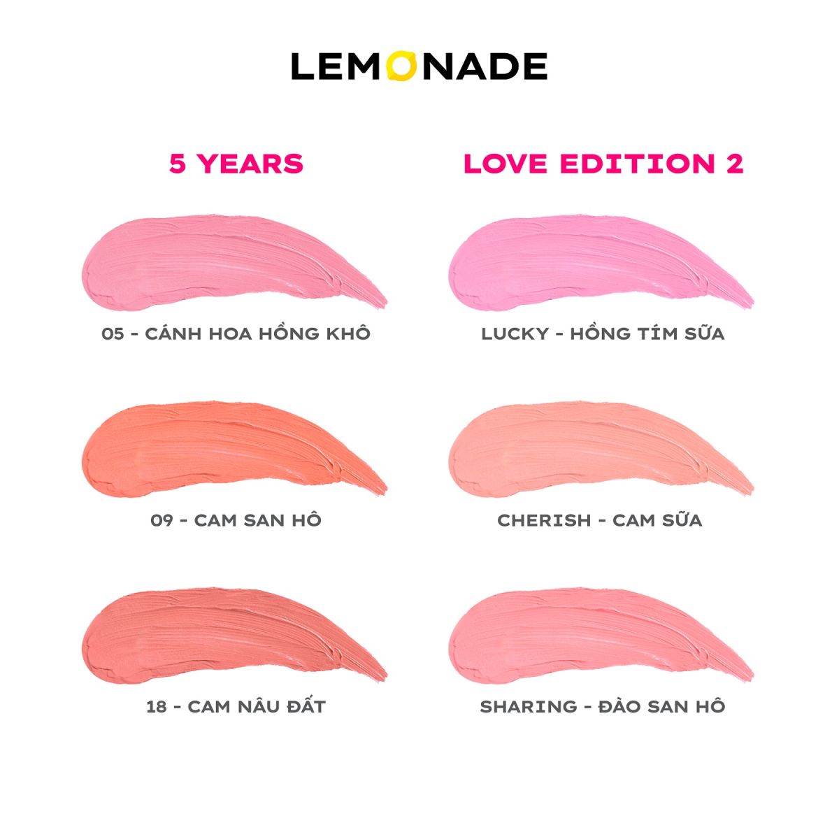 Má Kem Lemonade Perfect Couple Blush 2 Đầu Mịn Lì Love Edition 2 - Lucky