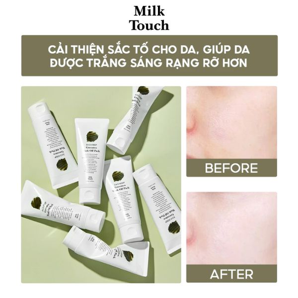 Mặt Nạ Rửa Mặt Milk Touch 3+3 Step Greentea Wash Off Pack 100ml