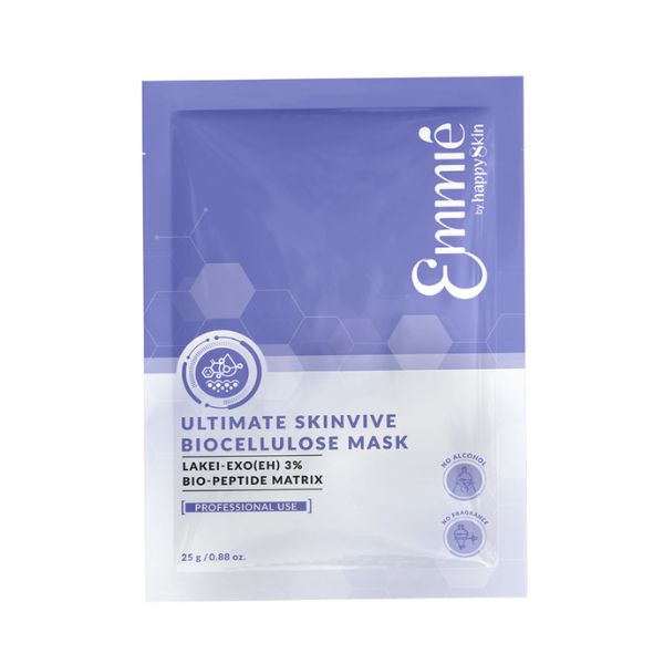 Mặt Nạ Tái Tạo Chuyên Sâu Exosome 3% Ultimate Skinvive Biocellulo Mask Emmié by HappySkin 25g - Hộp 10 Miếng