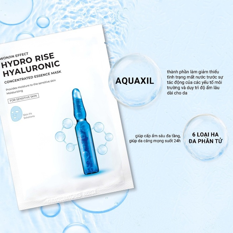 Mặt Nạ Wonjin Effect Hydro Rise Hyaluronic  Concentrated Essence Mask - Truyền HA (Xanh Dương)