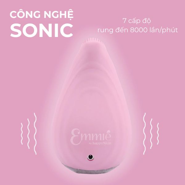 Máy Rửa Mặt Emmié Premium Facial Cleansing Brush Sonic Extra - Đạt Chứng Nhận FDA - Black