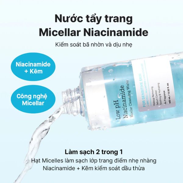 Nước Tẩy Trang Cosrx Low pH Niacinamide Micellar Cleansing Water 400ml