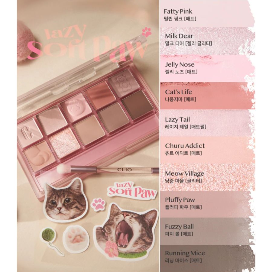 Phấn Mắt Clio Pro Eye Palette 20 Lazy Soft Paw