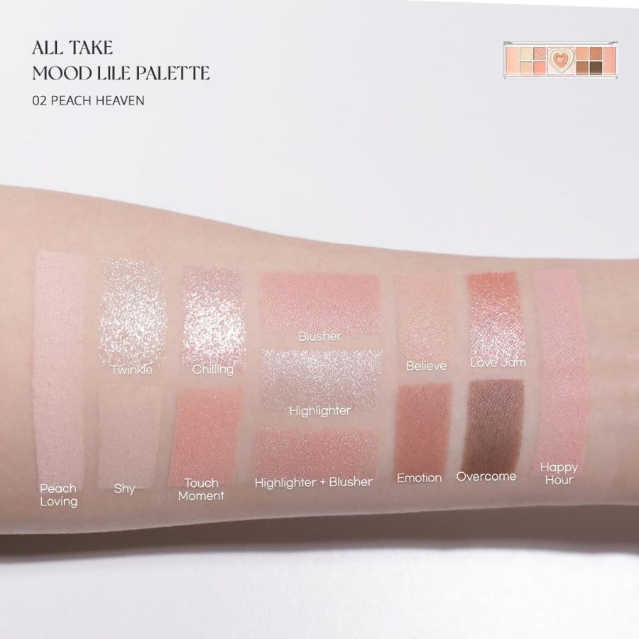 Phấn Mắt Peripera All Take Mood Like Palette 02 Peach Heaven