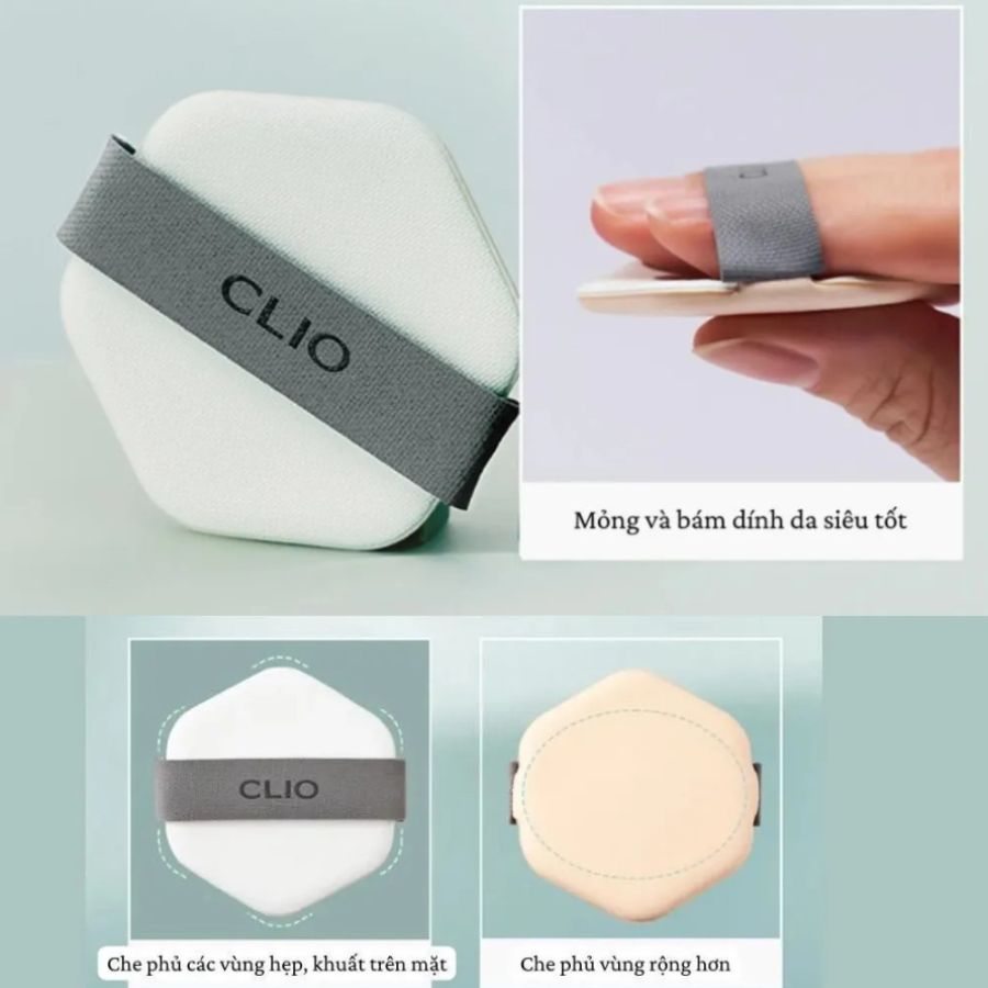 Phấn Nước CLIO Kill Cover Skin Fixer Cushion SPF50+ PA+++ #21C Lingerie (Xanh Lá)