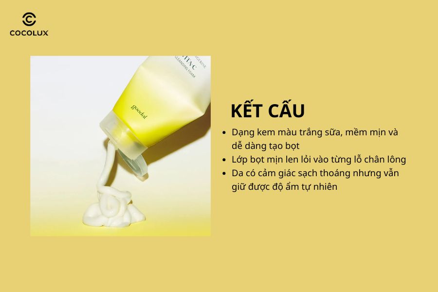 Kết cấu của Sữa Rửa Mặt Goodal Green Tangerine Vita C Cleansing Foam 150ml