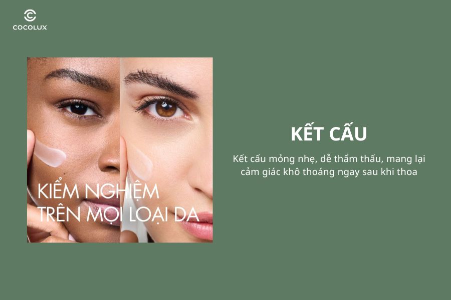 Kết cấu của&nbsp;Kem Chống Nắng Vichy UV-Clear Anti-Imperfections D&agrave;nh Cho Da Dầu Mụn 40ml