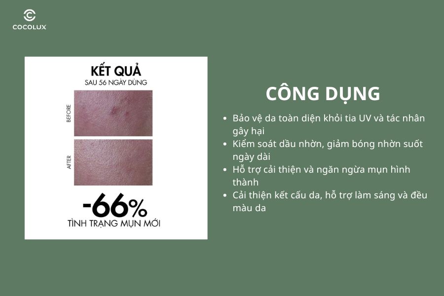 C&ocirc;ng dụng của&nbsp;Kem Chống Nắng Vichy UV-Clear Anti-Imperfections D&agrave;nh Cho Da Dầu Mụn 40ml