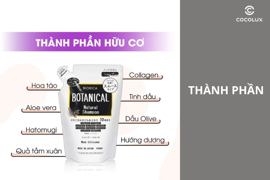 Th&agrave;nh phần ch&iacute;nh của Dầu Gội Biorica Botanical Natural Shampoo