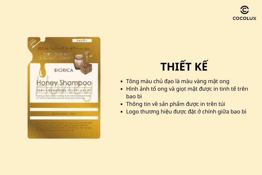 Thiết kế của Dầu Gội Biorica Honey Shampoo