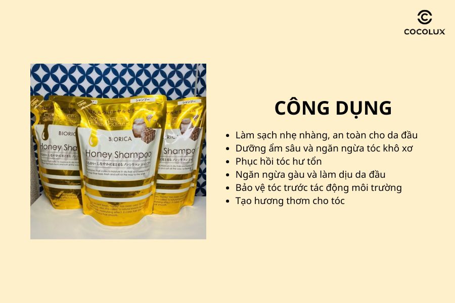 Công dụng của Dầu Gội Biorica Honey Shampoo
